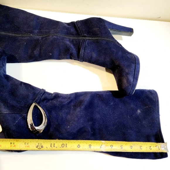 Impo Stretch Omara Navy Blue Textil Upper high heels boots size 8.5M - Picture 7 of 11